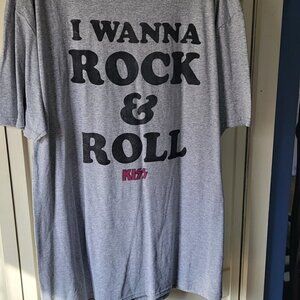 Kiss Rock Band I Wanna Rock Mens T Shirt